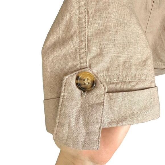 NWT Democracy Smocked Waist High Rise Flax Shorts - Picture 4 of 7